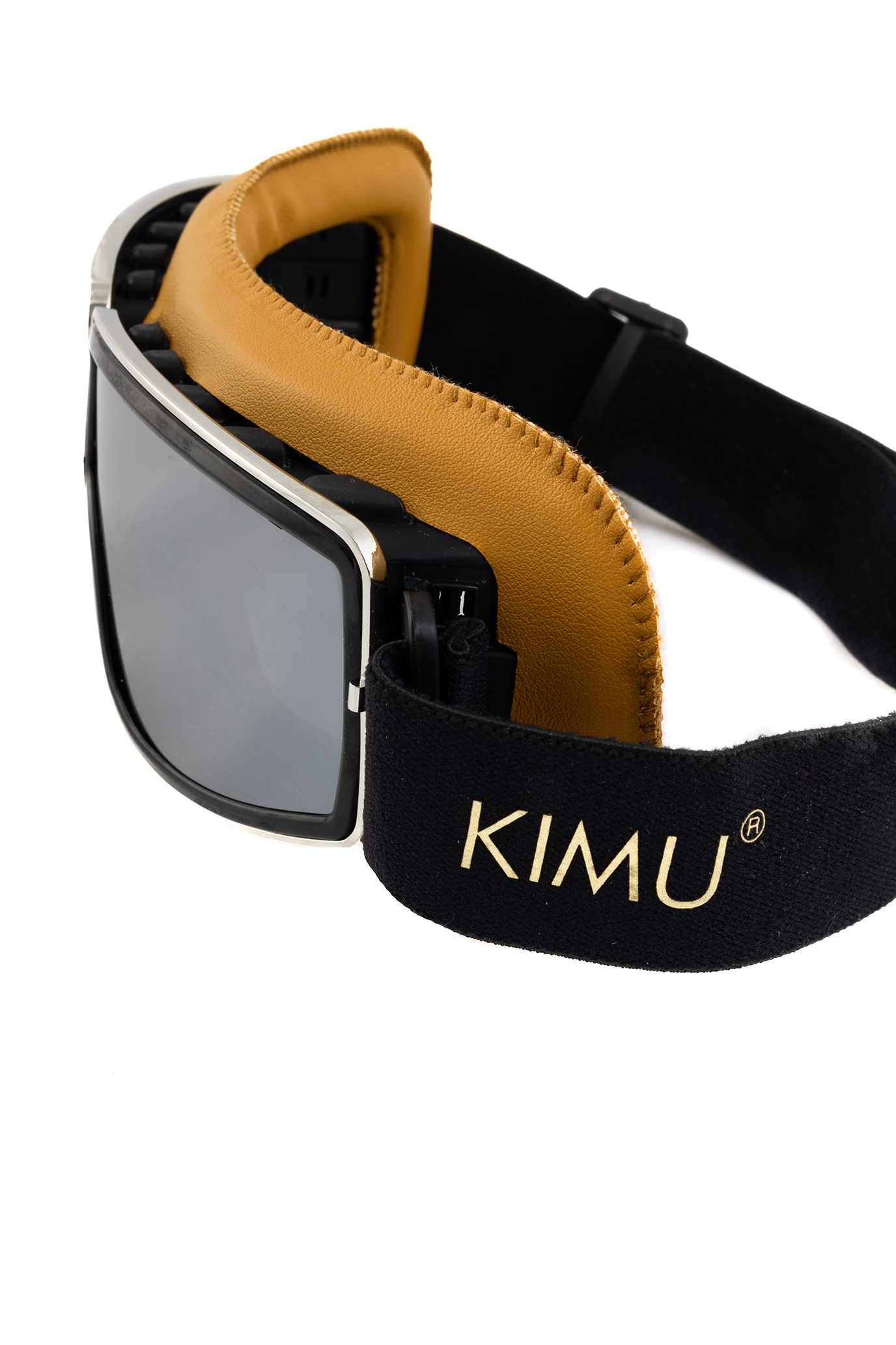 Goggles Motor Bril Lichtbruin Zilveren Spiegelglazen Leer Solex Aviator Pilotenbril 1