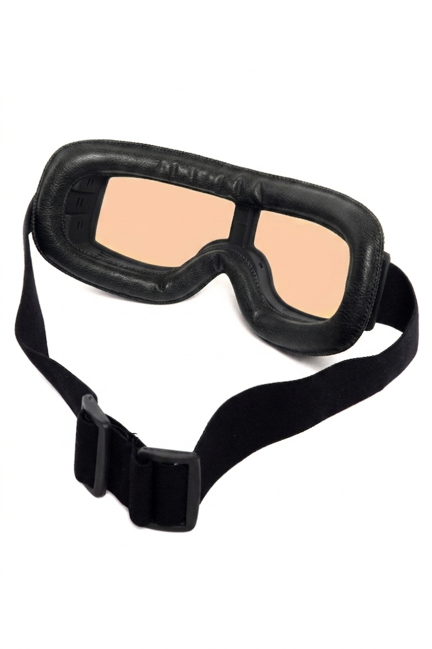 Goggles Motor Bril Zwart Bruine Glazen Leer Solex Aviator Pilotenbril 2