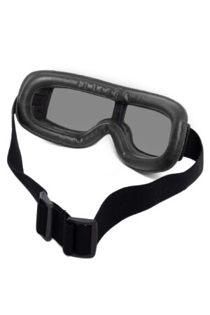 Goggles Motor Bril Zwart Zwarte Glazen Leer Solex Aviator Pilotenbril 2