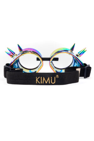 Goggles Steampunk Bril Met Spikes Olie Regenboog Heldere Glazen 2