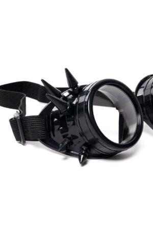 Goggles Steampunk Bril Met Spikes Zwart Heldere Glazen 1