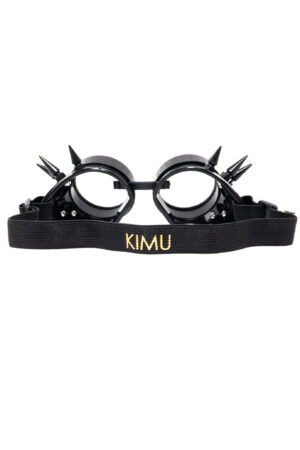 Goggles Steampunk Bril Met Spikes Zwart Heldere Glazen 2