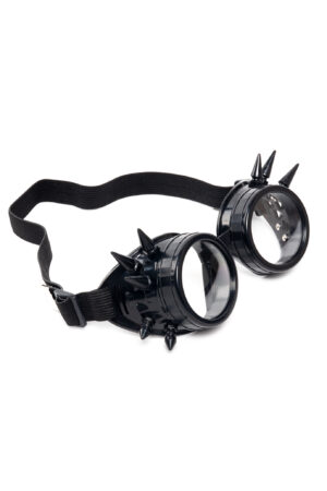 Goggles Steampunk Bril Met Spikes Zwart Heldere Glazen