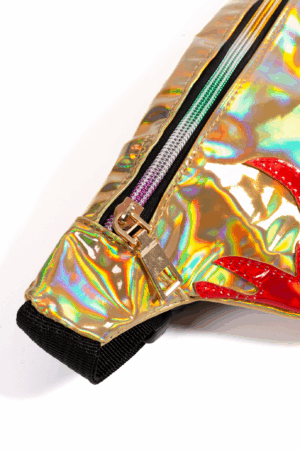 Gouden heuptasje fanny pack rode vlammen 2
