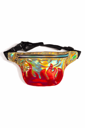 Gouden heuptasje fanny pack rode vlammen