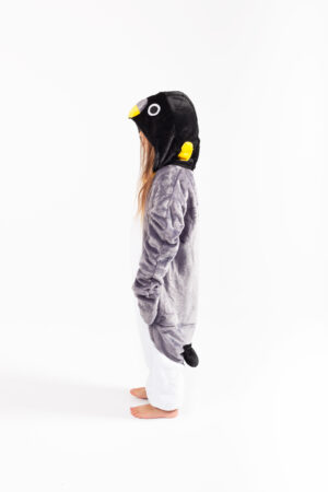 Grijze pinguin kinder onesie