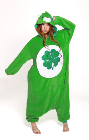 Groene Troetel Beer Onesie Good Luck Kostuum Troetelbeertjes Pak