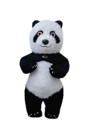 Groot Opblaasbaar Panda Kostuum Mascotte Zwart Wit Opblaaspak