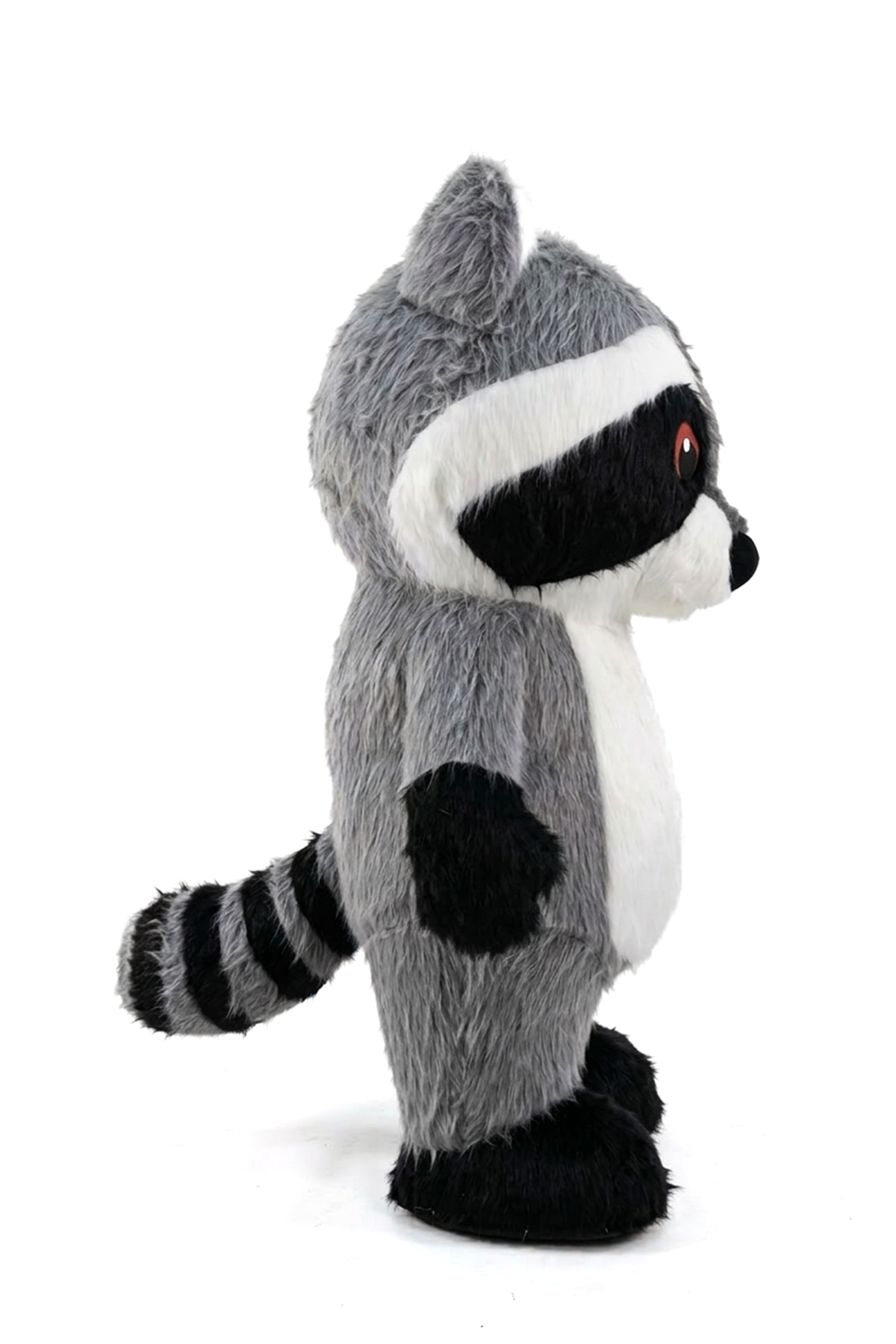 Groot Opblaasbaar Wasbeer Kostuum Mascotte Grijs 1