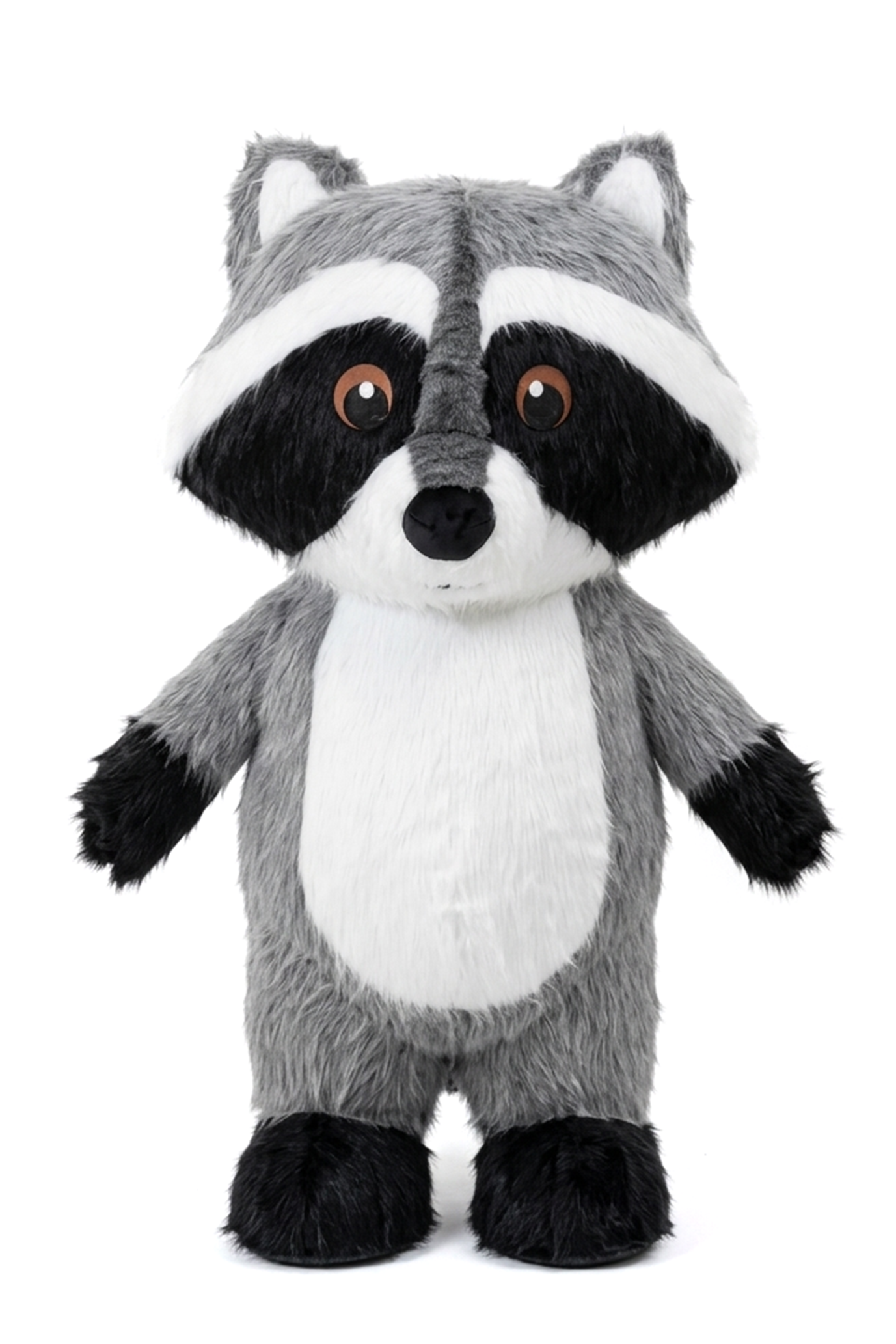 Groot Opblaasbaar Wasbeer Kostuum Mascotte Grijs