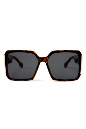 Groot Vierkant MIU Zonnebril Tortoise Bruin Goud Dames Vintage Modern 1