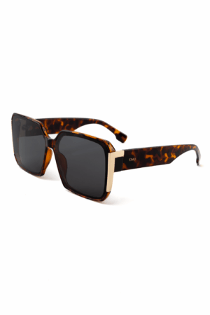 Groot Vierkant MIU Zonnebril Tortoise Bruin Goud Dames Vintage Modern