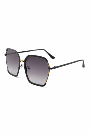 Groot Vierkant UKI Zonnebril Zwart Dames Vintage Modern Retro