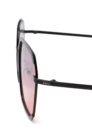 Groot Vierkant UKI Zonnebril Zwart Paars Dames Vintage Modern 2