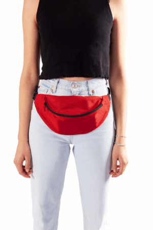 Grote Banaan Heuptas Rood Twee Vakken Canvas 4