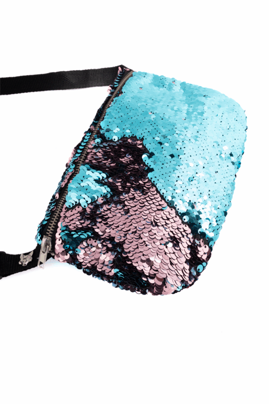 Grote Heuptas Pailletten Oceaanblauw Roze Sequin Glitter 1