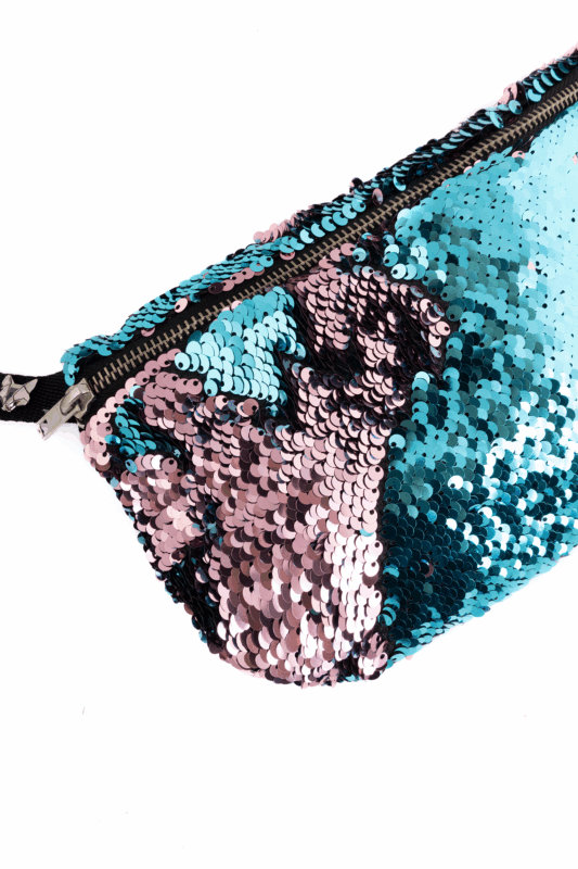 Grote Heuptas Pailletten Oceaanblauw Roze Sequin Glitter 2