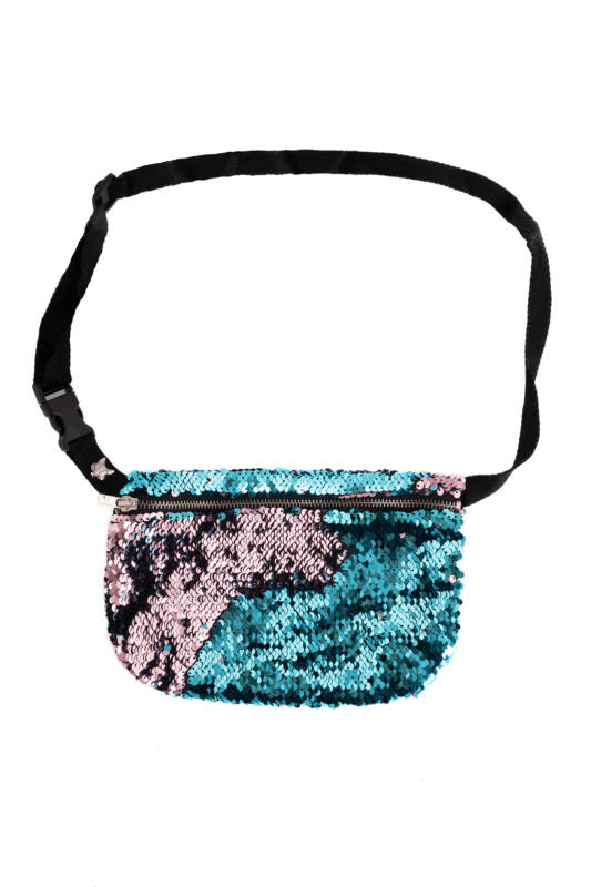 Grote Heuptas Pailletten Oceaanblauw Roze Sequin Glitter