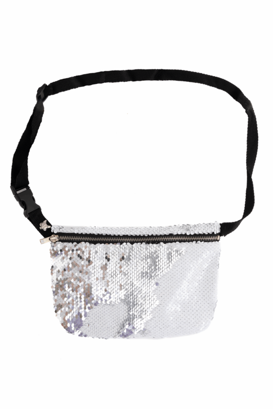 Grote Heuptas Pailletten Wit Zilver Sequin Glitter
