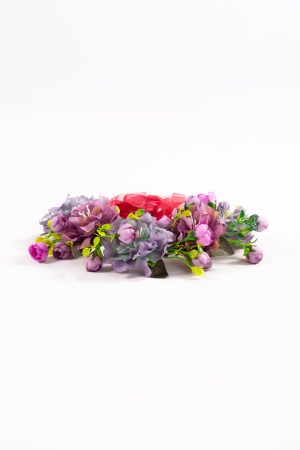 Grote bloemenkrans paars bloemen haarband