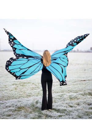 Grote kinder vlinder kind vleugels kostuum pak blauw