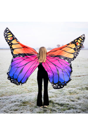 Grote kinder vlindervleugels kind kostuum pak blauw roze oranje