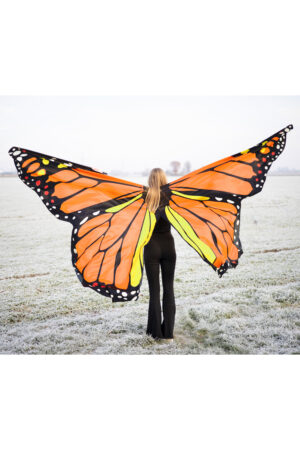 Grote vlinder vleugels kind kostuum pak butterfly oranje