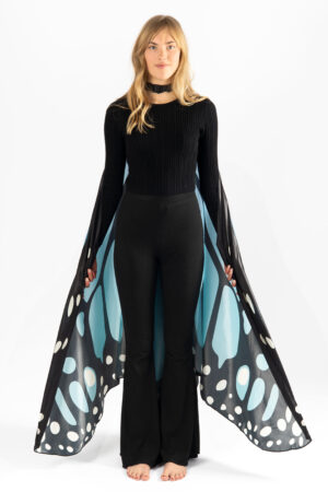 KIMU luxe grote vlinder vleugels kostuum blauw - vlindervleugels pak