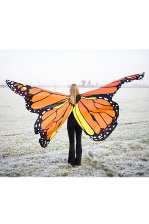 Grote vlinder vleugels kostuum pak oranje volwassenen