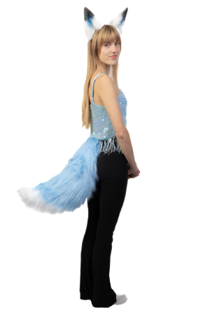 Haarband Furry Oren & Staart Set Blauw Wit Wolf Vos Diadeem Vacht 1