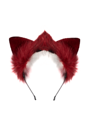 Haarband Furry Oren & Staart Set Rood Zwart Wolf Vos Diadeem Vacht 3