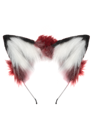 Haarband Furry Oren & Staart Set Rood Zwart Wolf Vos Diadeem Vacht 4