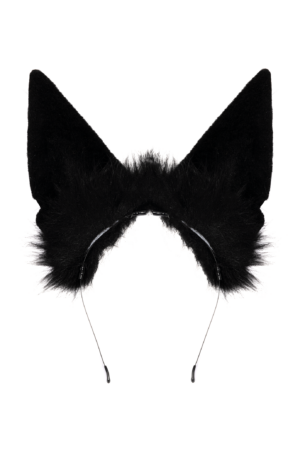 Haarband Furry Oren & Staart Set Zwart Kat Poes Wolf Vos Diadeem 3