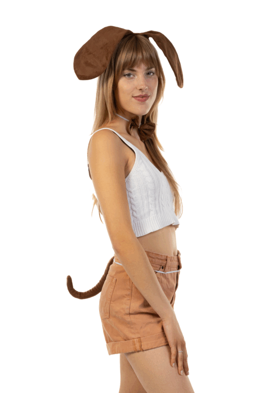 Haarband Hond Staart Strik Bruin Puppy Hondenoortjes Diadeem 5