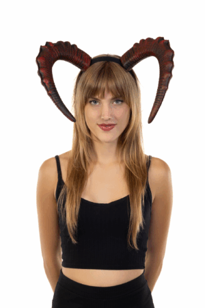 Haarband Hoorns Rood Diadeem Duivel Halloween Ram Bok 5