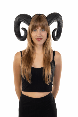 Haarband Hoorns Zwart Diadeem Duivel Halloween Ram Bok 5