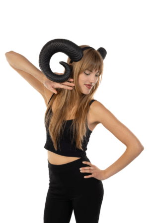 Haarband Hoorns Zwart Diadeem Duivel Halloween Ram Bok 6