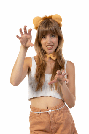 Haarband Leeuw Beige Oren Staart Strik Diadeem Manen EK WK 5