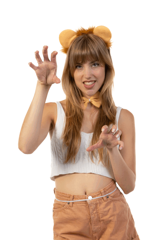 Haarband Leeuw Beige Oren Staart Strik Diadeem Manen EK WK 5