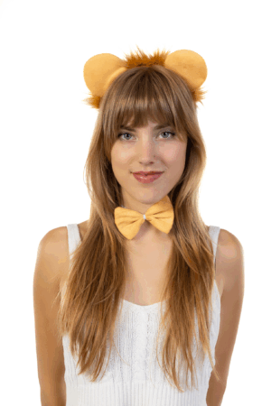 Haarband Leeuw Beige Oren Staart Strik Diadeem Manen EK WK 6