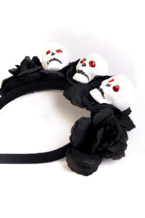 Haarband Skulls Zwarte Rozen Halloween Diadeem Dia De Los Muertos