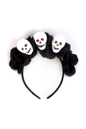 Haarband Skulls Zwarte Rozen Halloween Diadeem Dia De Los Muertos