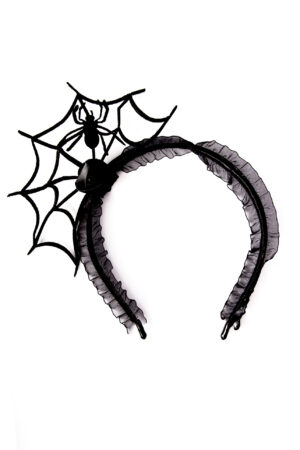 Haarband Spinnenweb Zwart Diadeem Spinnen Halloween Roos