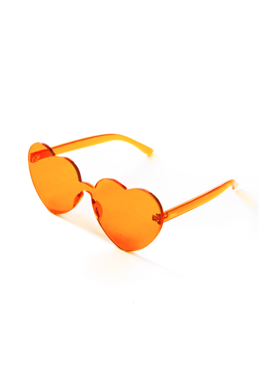 Hartjes Zonnebril Transparant Oranje Hippie Love Groot Hart Nederland