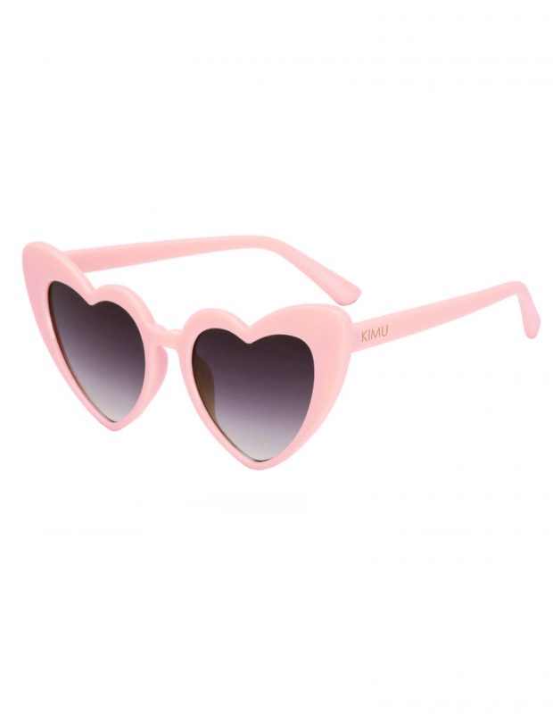 Hartjes zonnebril lichtroze cat eye