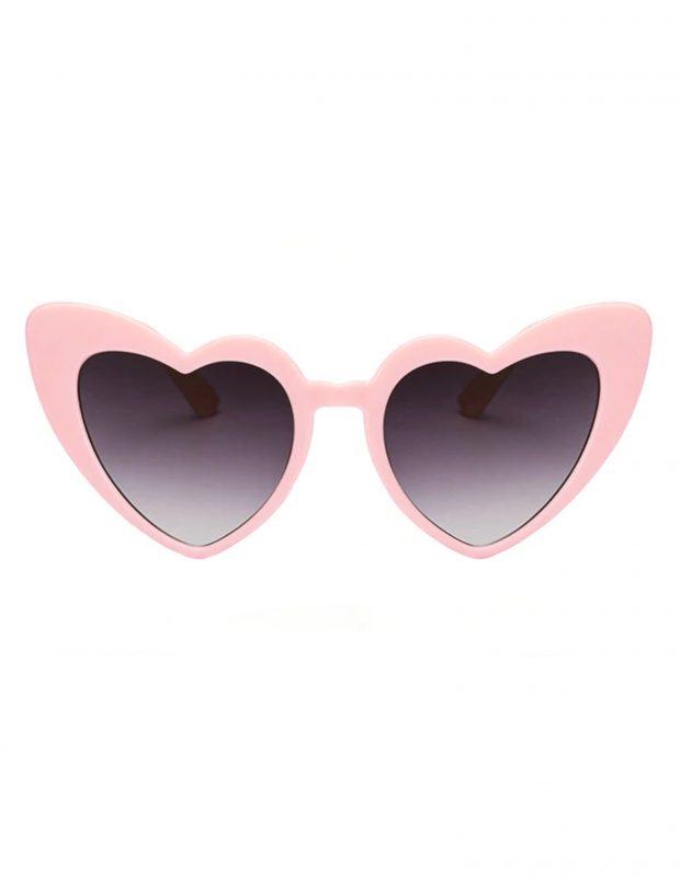 Hartjes zonnebril lichtroze cat eye