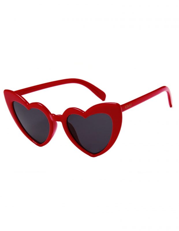 Hartjes zonnebril rood cat eye