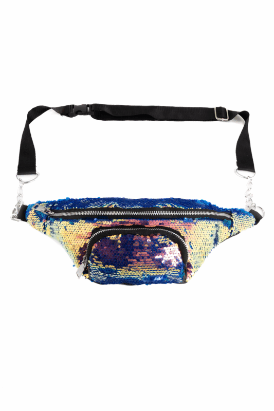 Heuptas Pailletten Donkerblauw Roze Sequin Ketting