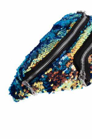 Heuptas Pailletten Oceaanblauw Oranje Sequin Ketting 3