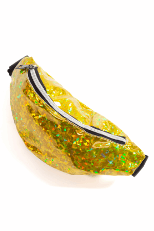 Heuptasje holografisch geel glitter heuptas 1